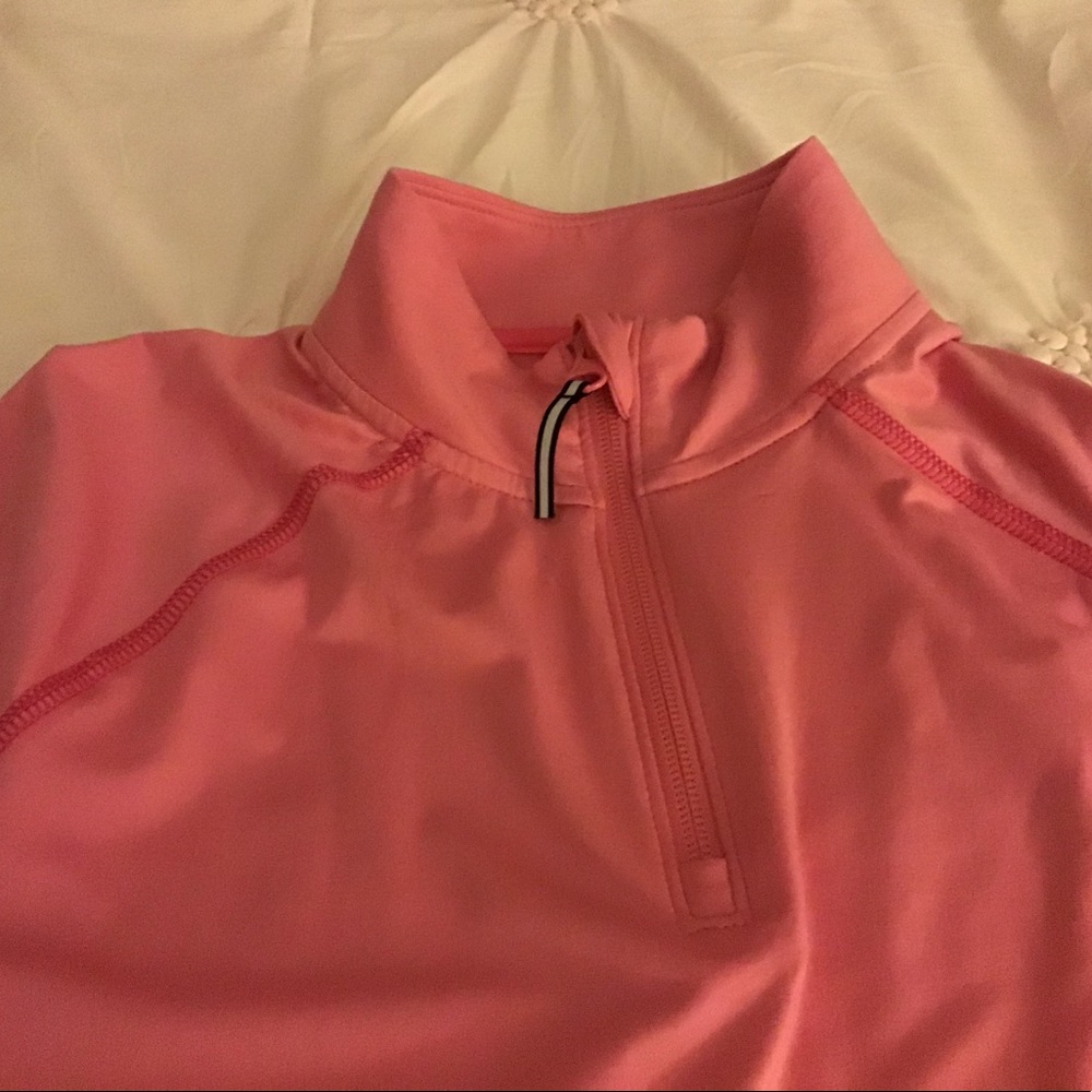 It is pink and is good for fall and it is just a  Little cold
